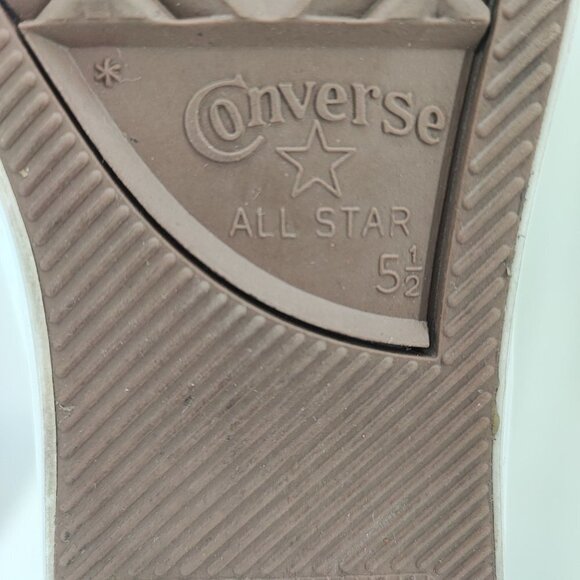 Converse Woman’s All Stars White Leather Sneakers Shoes Size 7.5 - Picture 8 of 9